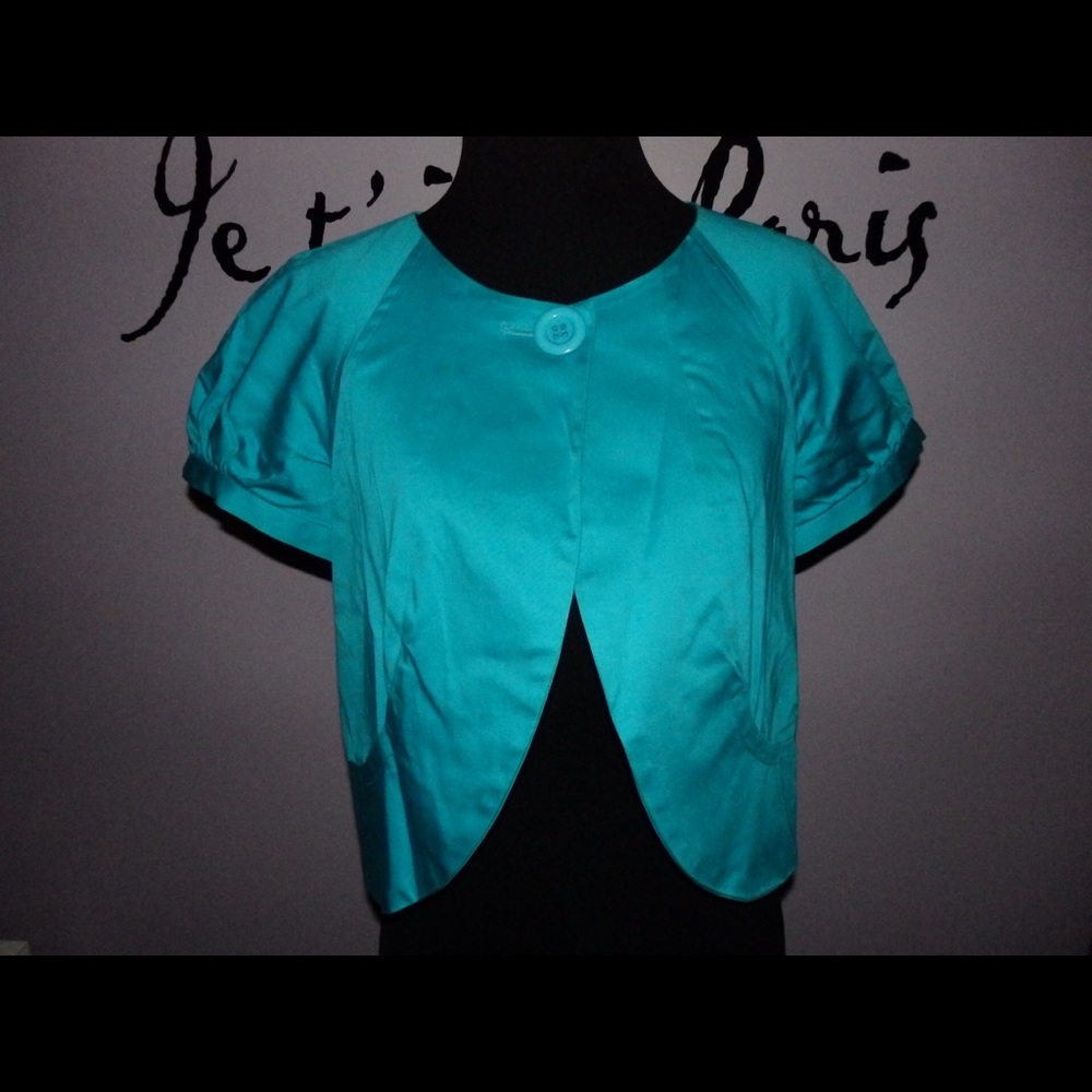 Kenar Blue Cropped Jacket Small